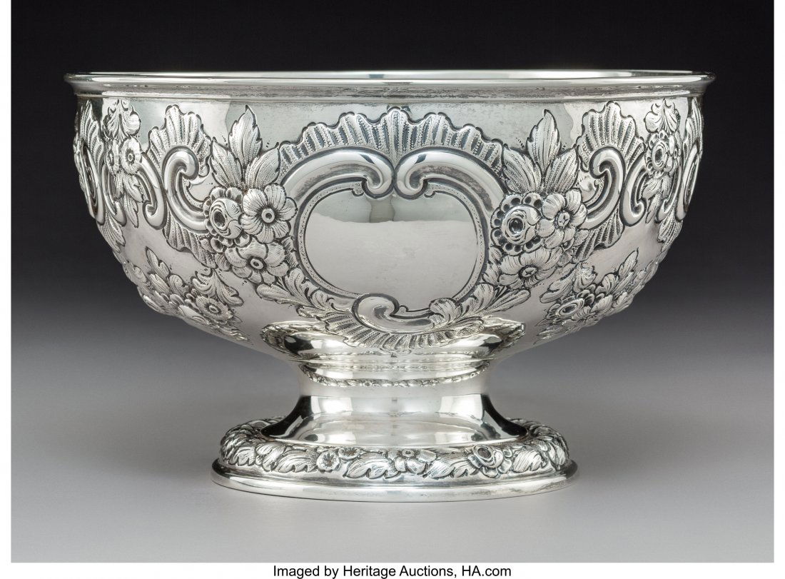 An Elkington & Co., Ltd. Silver Footed Floral Re (1 of 3)