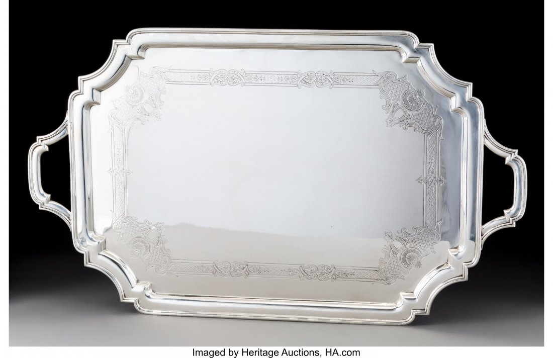 A Mappin & Webb Ltd. Silver Two-Handle Tray, She (1 of 3)