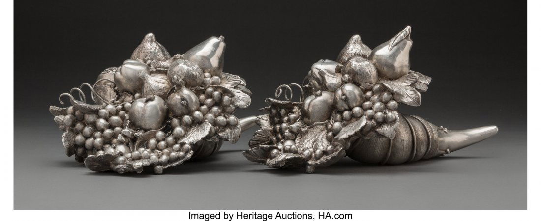 A Pair of Italian Silver-Clad Cornucopia, Floren (1 of 4)