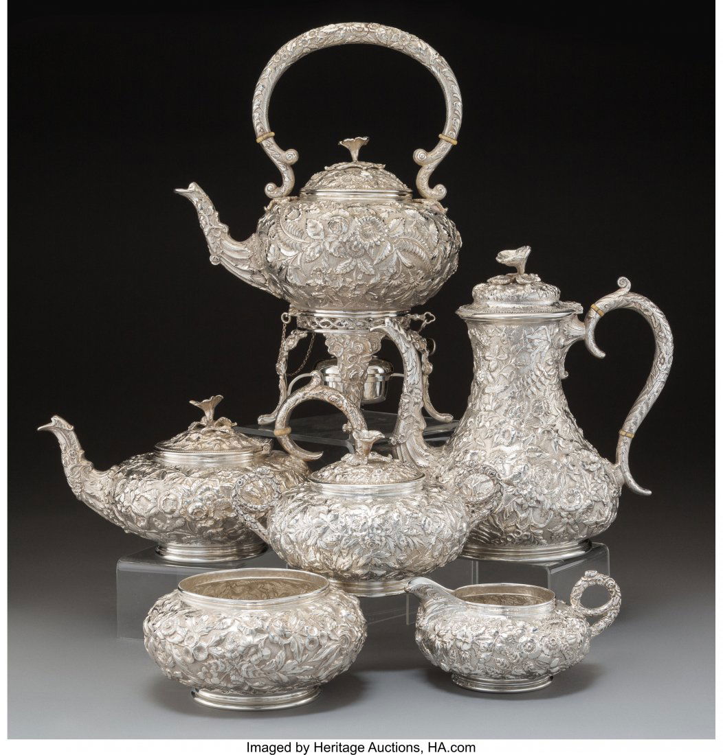 A Six-Piece S. Kirk & Son Repoussé Silver (1 of 3)