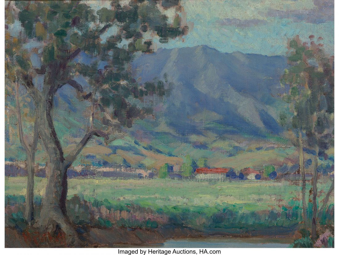 Hanson Duvall Puthuff (American, 1875-1972) Home: Hanson Duvall Puthuff (American, 1875-1972)Homestead at the FoothillsOil on