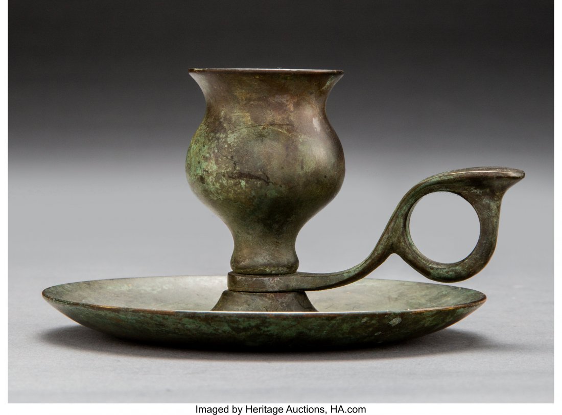 Rare Tiffany Studios Bronze Chamberstick Circa 1: <!-- Begin Description --> <div style="font-family: Arial, Verdana, Helvetica; font-size: 12pt; margin: 10px 25px 10px 25px;"> <B>Rare Tiffany Studios Bronze Chamberstick</B>&l