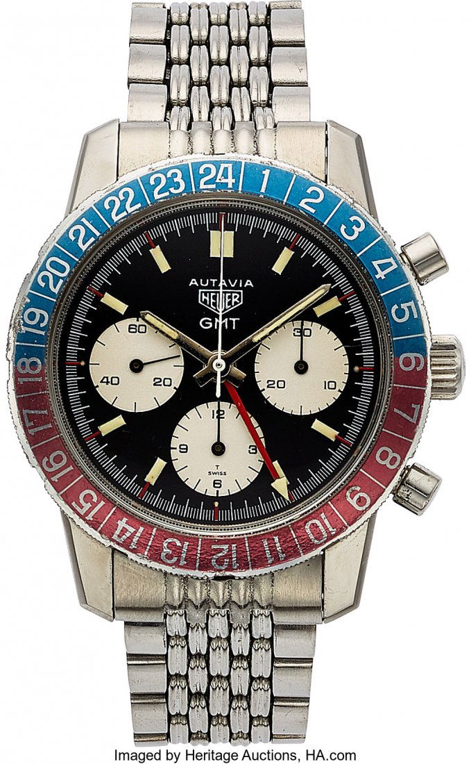 Heuer, Rare Autavia Ref. 2446C GMT Chronograph, (1 of 7)