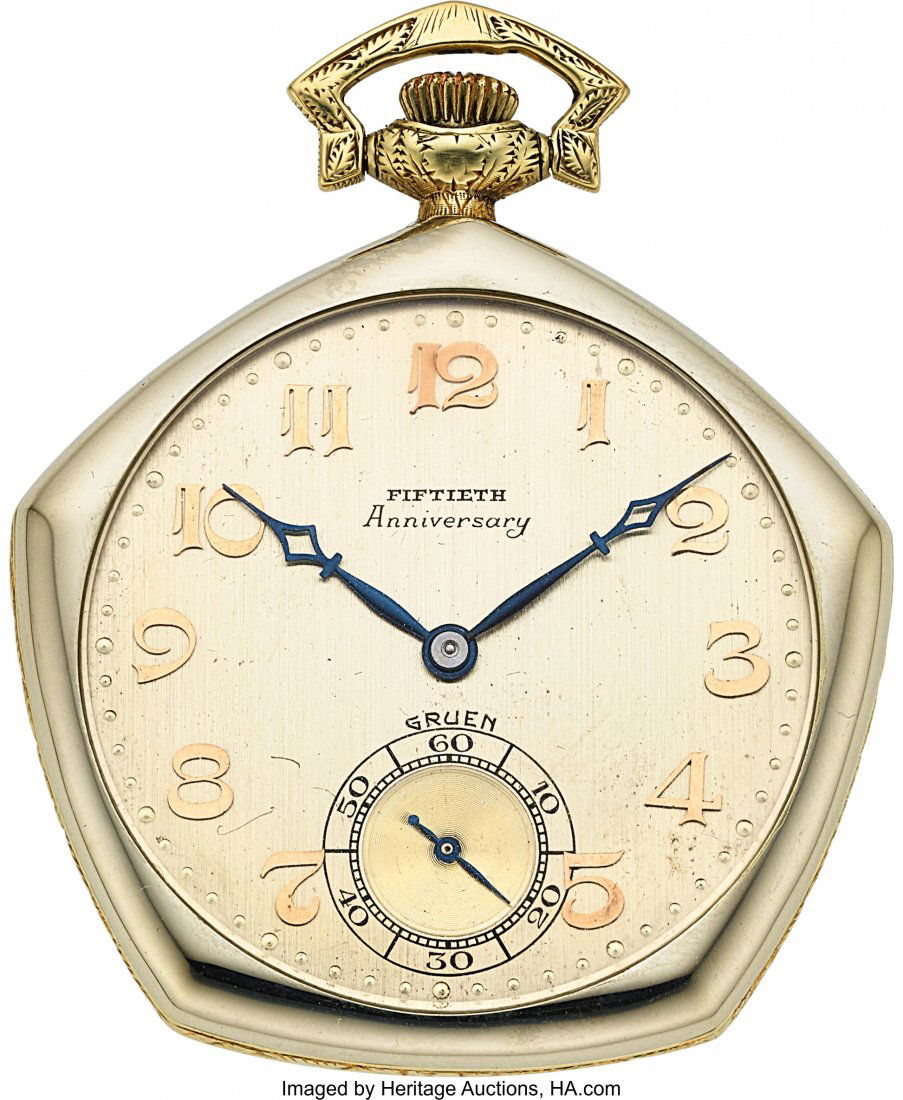 Gruen, Fine 18k Gold Fiftieth Anniversary No. 10 (1 of 3)