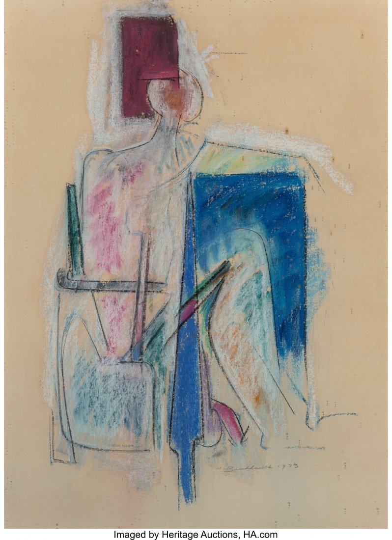 Hans Gustav Burkhardt (American, 1904-1994) Unti: Hans Gustav Burkhardt (American, 1904-1994) Untitled (3 Works), 1965, 1970, 1973 Pastel on paper, each 26 x 19 inches (66.0 x 48.3 cm) (sheet, largest) Signed and dated lower right: H Burkhardt 70 HID