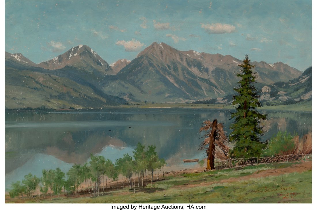 Charles Partridge Adams (American, 1858-1942) Tw: Charles Partridge Adams (American, 1858-1942) Twin Lakes, Colorado, 1895 Oil on canvas 16 x 24 inches (40.6 x 61.0 cm) Signed, dated, and titled lower right: Chas. Partridge. Adams / Twin Lakes / Aug.