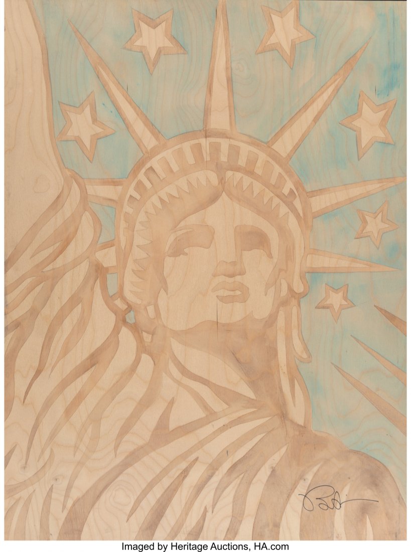 Burton Morris (American, b. 1964) Liberty USA st: Burton Morris (American, b. 1964) Liberty USA study, 2014 Acrylic on panel 40 x 30 inches (101.6 x 76.2 cm) Signed lower right: Morris Signed and titled on the reverse: "Liberty" / Burton Morris HID03