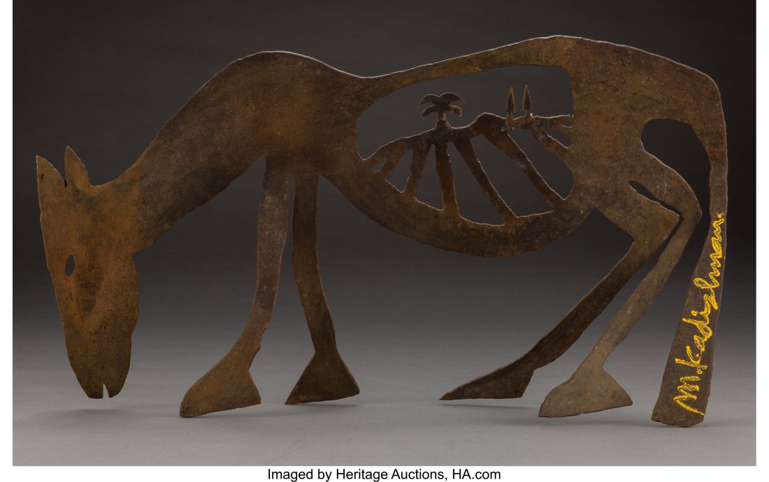 Menashe Kadishman (Israeli, 1932-2015) Motherlan: Menashe Kadishman (Israeli, 1932-2015) Motherland Bronze with brown patina 13-1/8 inches (33.3 cm) high Signed on the tail: M. Kadishman HID03101242017