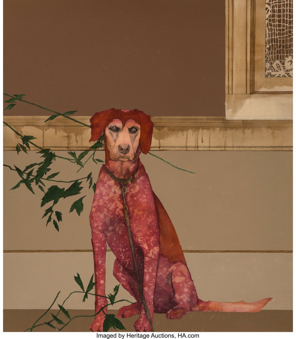 Attributed to Mary Sims (American, 1940-2004) Re: Attributed to Mary Sims (American, 1940-2004) Red Dog Acrylic on canvas 48-1/4 x 42 inches (122.6 x 106.7 cm) HID03101242017