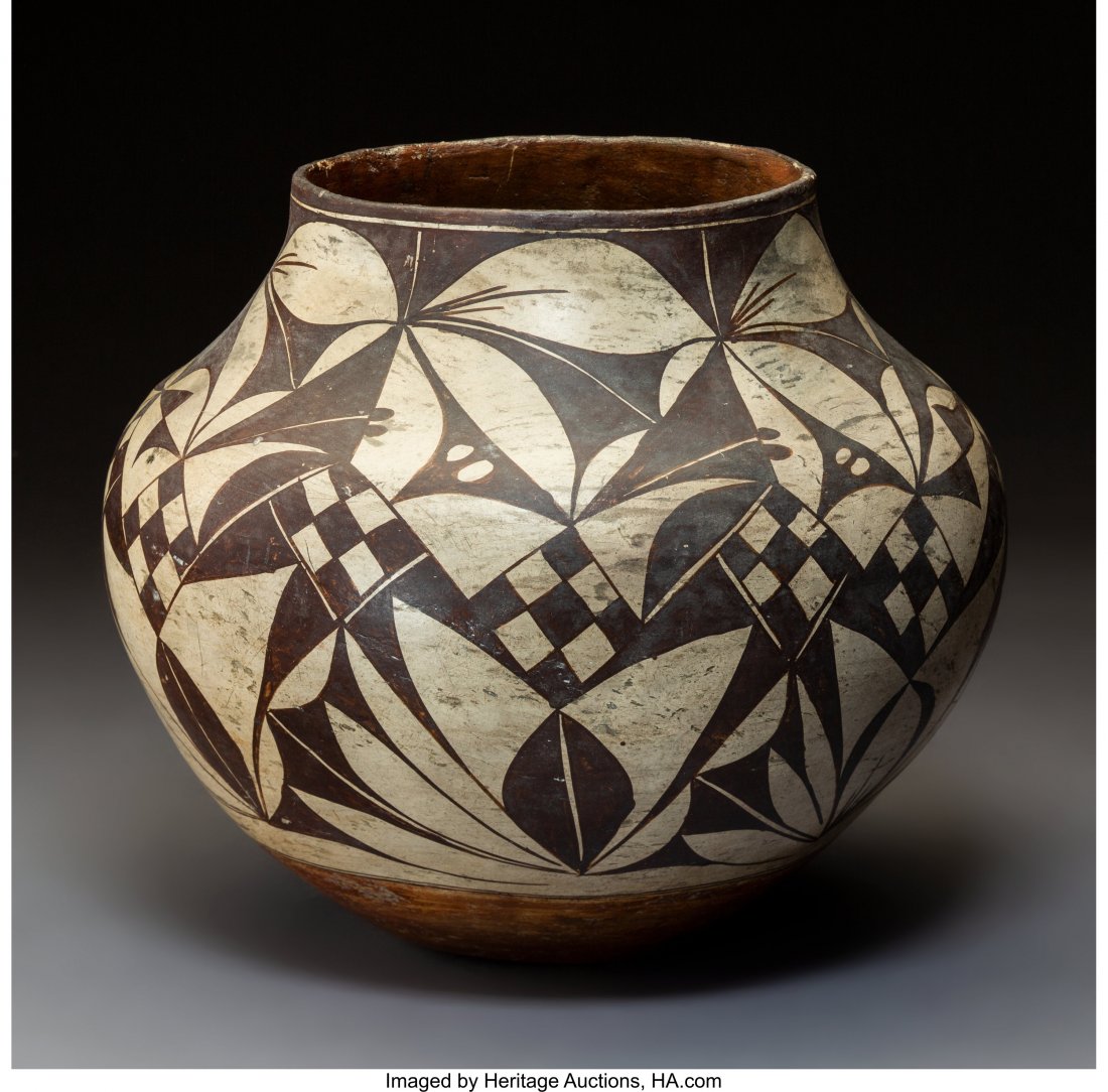 An Acoma Polychrome Jar c. 1880 clay, paint: An Acoma Polychrome Jar c. 1880 clay, paint Provenance: Professor Julia R. Weertman Collection Diameter: 11 inches HID03101242017