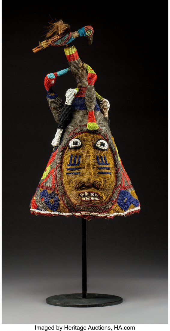 A Yoruba Beaded Crown Provenance: Dr. & Mrs. J: A Yoruba Beaded Crown Provenance: Dr. & Mrs. John Finley Height: 13 ½ inchesHID03101242017