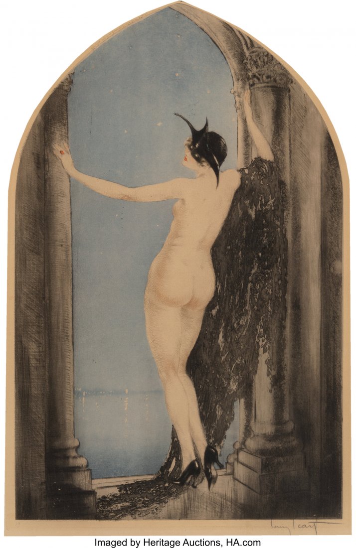 Louis Justin Laurent Icart (French/American, 188: Louis Justin Laurent Icart (French/American, 1888-1950) Venetian Nights, 1926 Etching in colors on wove paper 20-3/4 x 13 inches (52.7 x 33.0 cm) (image) Signed and numbered '13' in pencil in lower ma