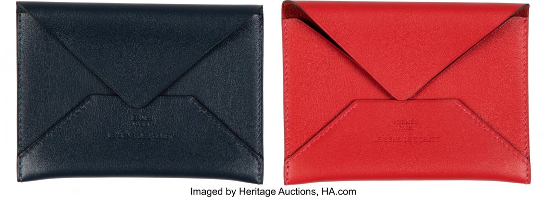 Hermès Set of Two: Rouge Vif & Navy Agnea (1 of 2)
