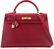 16013: Hermès 32cm Rouge Vif Courchevel Leather