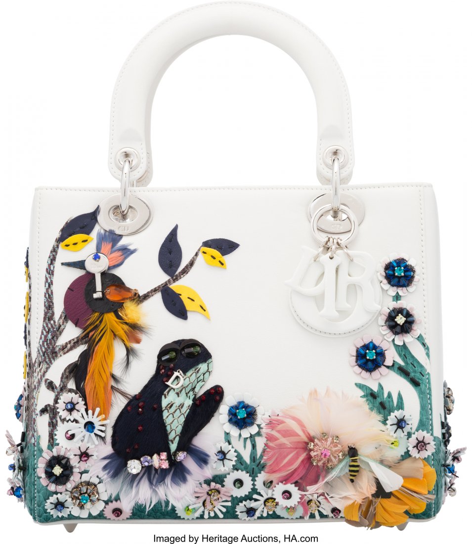 Christian Dior White Leather Bird, Frog & Bee Be (1 of 2)