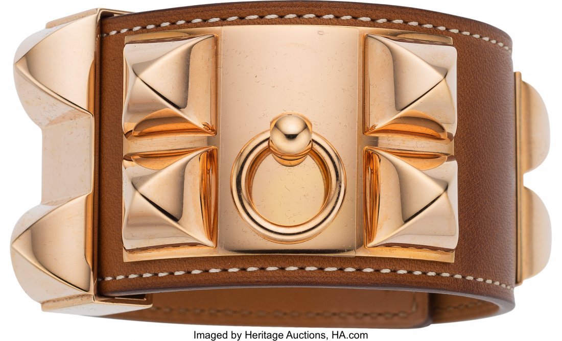 Hermès Fauve Barenia Leather Collier de C (1 of 1)