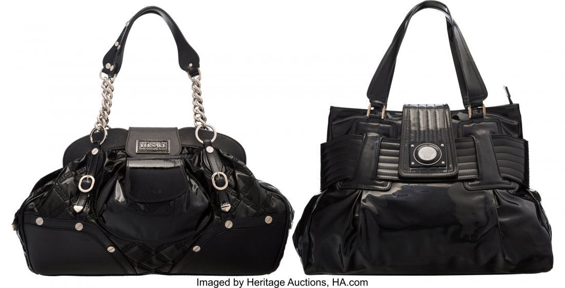 Versace Set of Two: Black Patent Leather Bags Co (1 of 2)