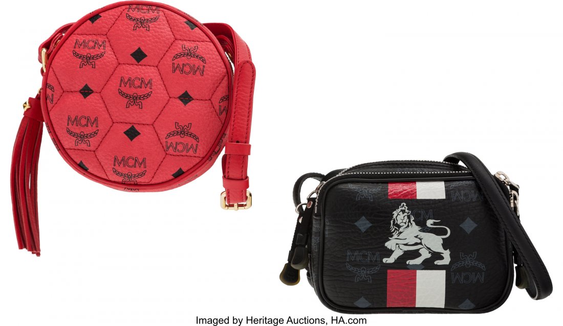MCM Set of Two: Black & Red Mini Crossbody Bags (1 of 2)