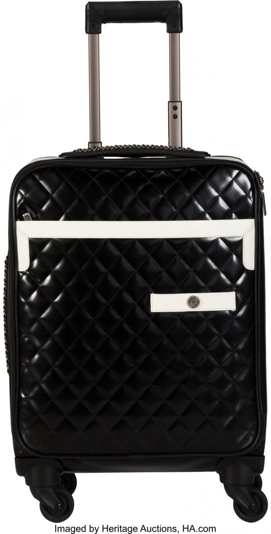 Chanel Black Quilted Leather Rolling Suitcase Co (1 of 2)
