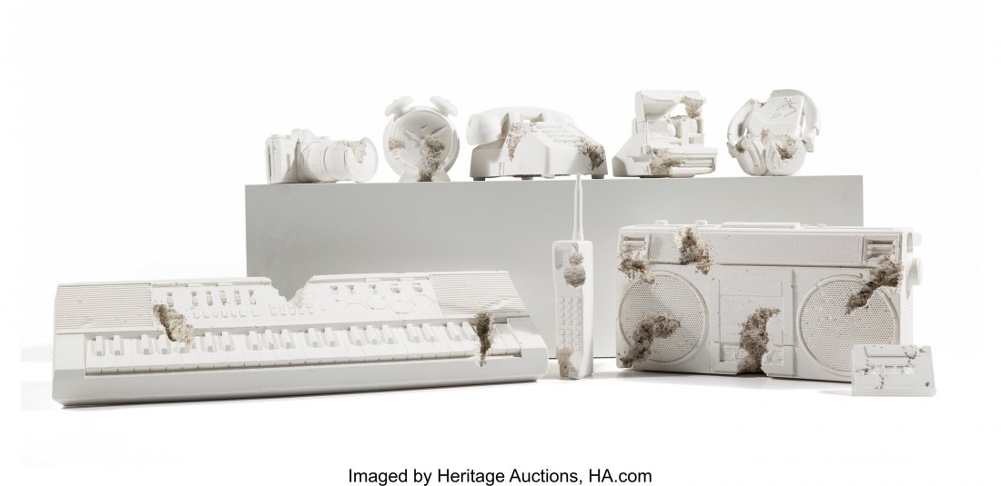 Daniel Arsham (American, b. 1980) Future Relic,: Daniel Arsham (American, b. 1980) Future Relic, Complete Excavation Set of Nine, 2013-18 Plaster with glass fragments 3-3/8 x 26-1/4 x 9-1/4 inches (8.6 x 66.7 x 23.5 cm) (largest) Edition of 500 Publ