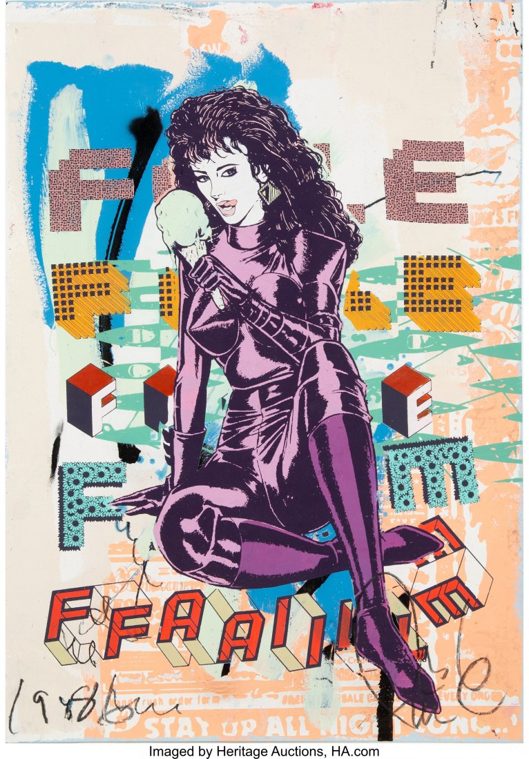 FAILE (American, 20th Century) Flavor, 2010 Acry: FAILE (American, 20th Century) Flavor, 2010 Acrylic and stencil on paper 28-1/4 x 20 inches (71.8 x 50.8 cm) Signed in pencil along lower edge with artist's blindstamp, and stamped numbering verso Pub