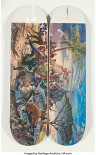 Kent Monkman X Colonialism Skateboards Miss Afri: Kent Monkman X Colonialism Skateboards Miss Africa, set of two, from Four Continents, 2018 Offset lithographs in colors on skate decks 8 x 32 inches (20.3 x 81.3 cm) (each) Published by Colonialism Sk