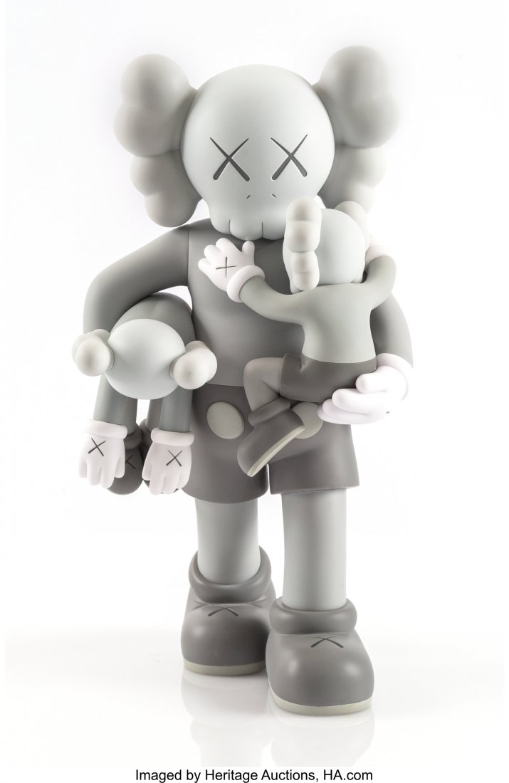 KAWS (American, b. 1974) Clean Slate (Grey), 201: KAWS (American, b. 1974) Clean Slate (Grey), 2018 Painted cast vinyl 14 x 8 x 8 inches (35.6 x 20.3 x 20.3 cm) Open Edition Stamped to the underside of the feet Produced by Medicom Toy, Tokyo HID03101