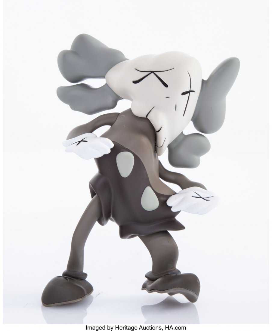 KAWS X Robert Lazzarini Companion (Brown), 2010: KAWS X Robert Lazzarini Companion (Brown), 2010 Painted cast vinyl 7 x 5-1/4 x 2-1/2 inches (17.8 x 13.3 x 6.4 cm) Stamped to the underside of the feet Produced by Medicom Toy and OriginalFake, Tokyo