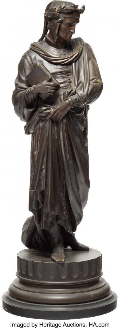 Continental School (20th Century) Dante Bronze : Continental School (20th Century) Dante Bronze with brown patina 21 inches (53.3 cm) high HID03101242017