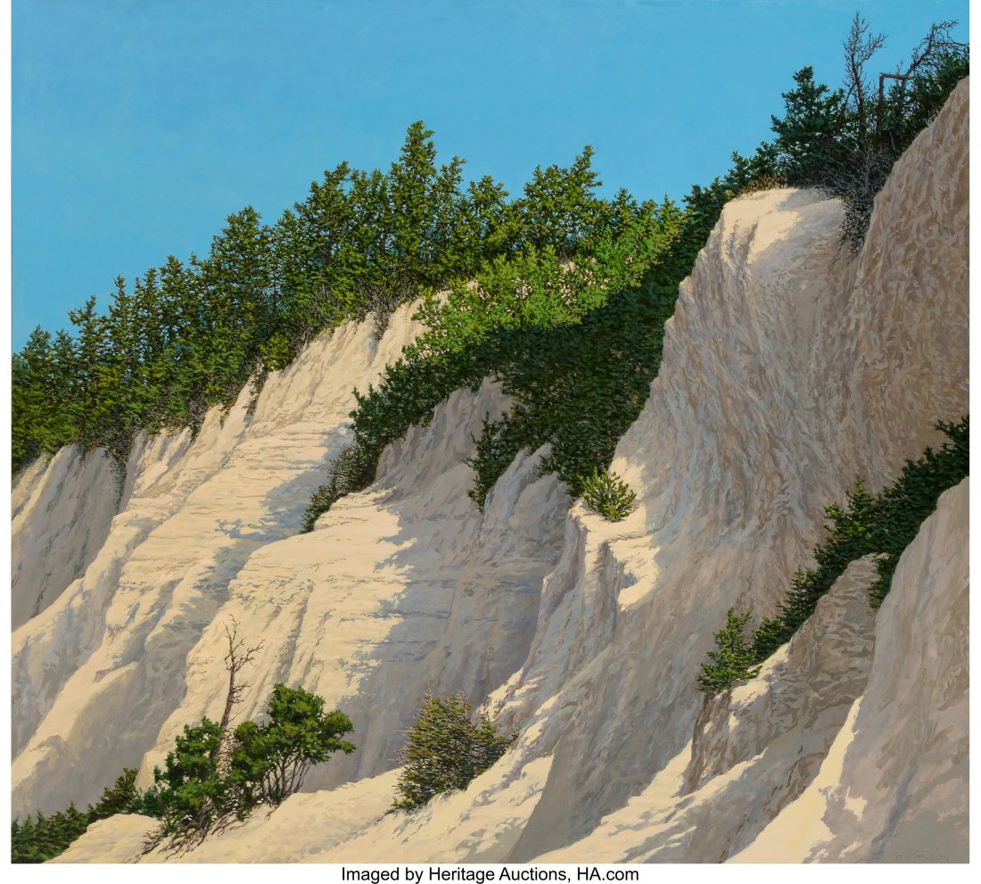 Peter Loftus (American, b. 1948) Slide Area #2 (: Peter Loftus (American, b. 1948) Slide Area #2 (Morning Sunlight), 1984 Oil on canvas 64 x 72-1/4 inches (162.6 x 183.5 cm) Signed and dated lower right: Loftus '84 Signed, titled, and dated on the re