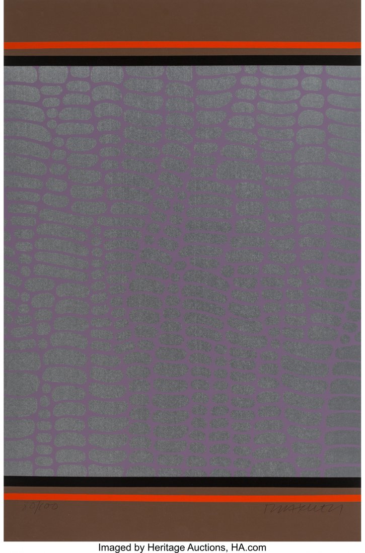 Paul Maxwell (b.1925) Untitled (Purple and Brown: Paul Maxwell (b.1925) Untitled (Purple and Brown Web), 1978 Screenprint in colors on paper 40 x 26 inches (101.6 x 66 cm) (sheet) Ed. 80/100 Signed and numbered in pencil along lower edge HID031012420