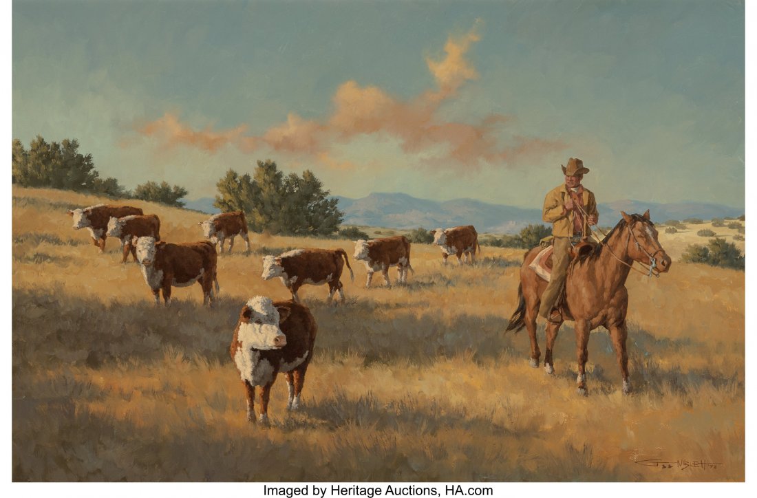 Gary Lawrence Niblett (American, b. 1943) Second: Gary Lawrence Niblett (American, b. 1943) Second Thoughts, 1973 Oil on canvas 24 x 36 inches (61.0 x 91.4 cm) Signed and dated lower right: G Niblett / 73 Titled on the reverse: Second Thoughts HID031