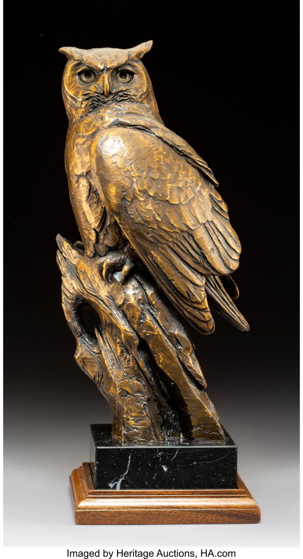 Kent Ullberg (American, b. 1945) Owl Bronze with (1 of 3)