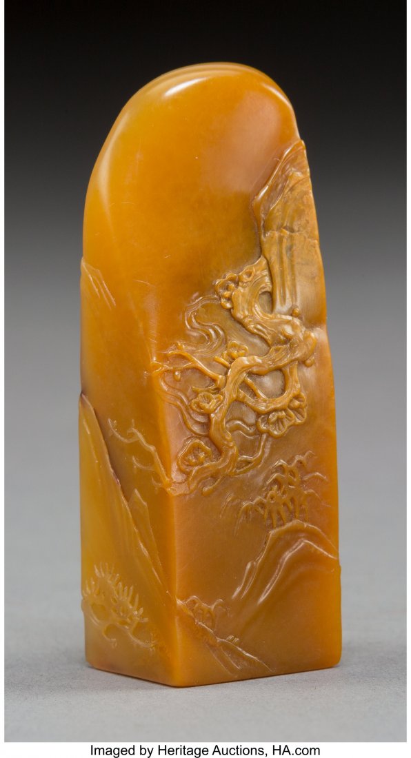 A Chinese Carved Hardstone Seal 2-3/8 x 0-7/8 x (1 of 3)