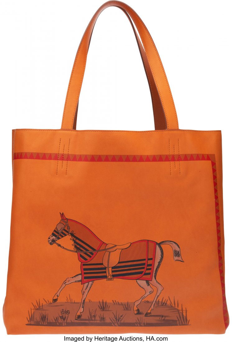 Hermès Limited Edition 45cm Cigare & Fauv: Hermès Limited Edition 45cm Cigare & Fauve Sikkim Leather Double Sens Tote Bag P Square, 2012 Condition: 3 17" Width x 14" Height x 1.5" Depth This reversible bag is done in Cigare and Fauv