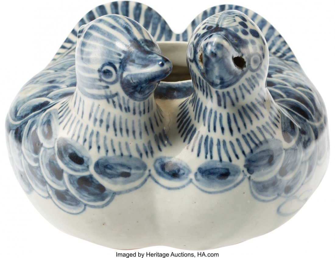 A Chinese Export Blue and White Porcelain Two Bi (1 of 3)