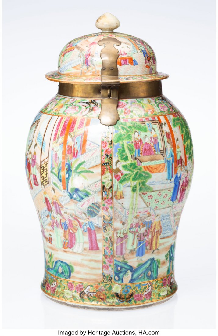 A Chinese Export Famille Rose Porcelain and Bras (1 of 2)