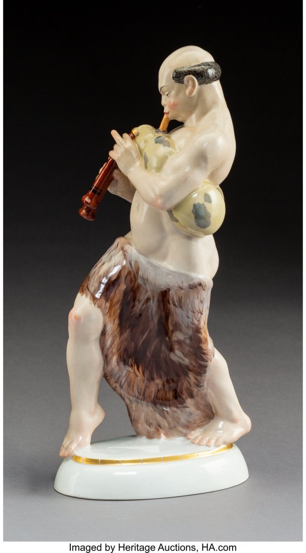 A KPM Polychromed Porcelain Arab with Bagpipe Fi (1 of 3)