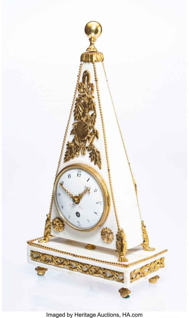 A Viger a Paris Gilt Bronze and Marble Mantel Cl (1 of 1)