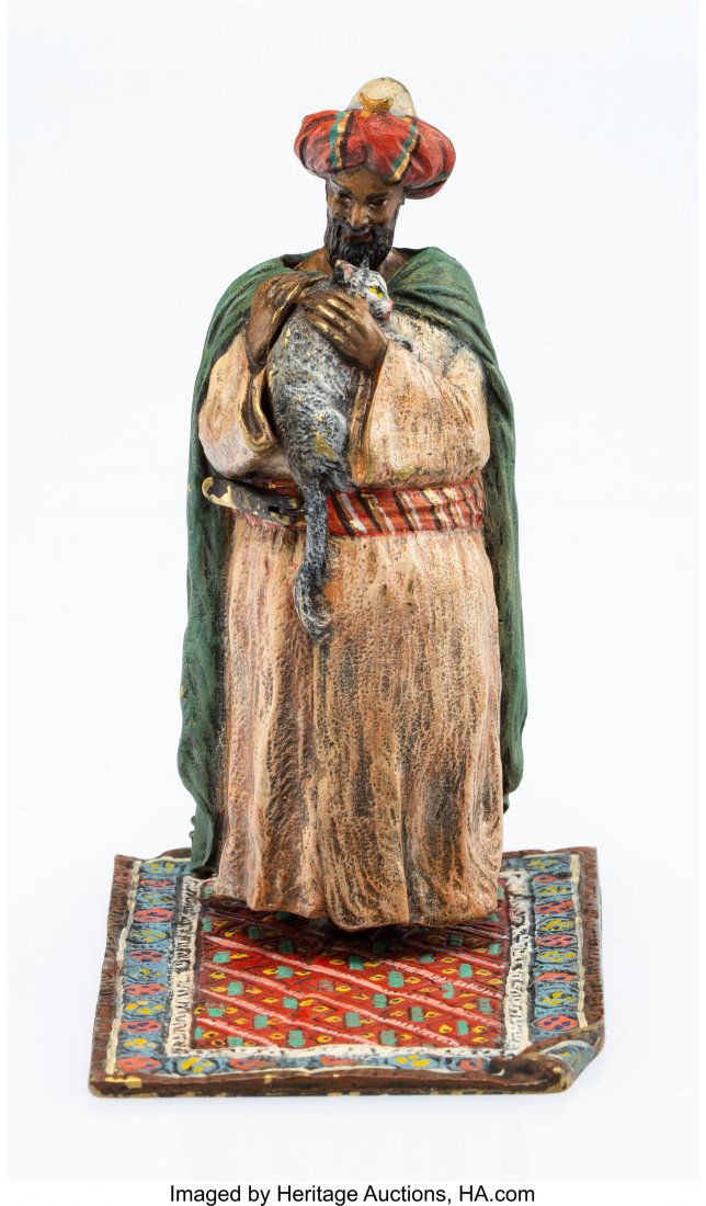 A Franz Bergman Austrian Cold-Painted Bronze Nau (1 of 3)