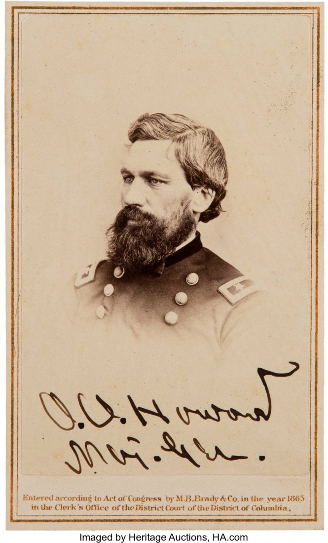 Oliver O. Howard Carte de Visite Signed "O.O. Ho (1 of 2)