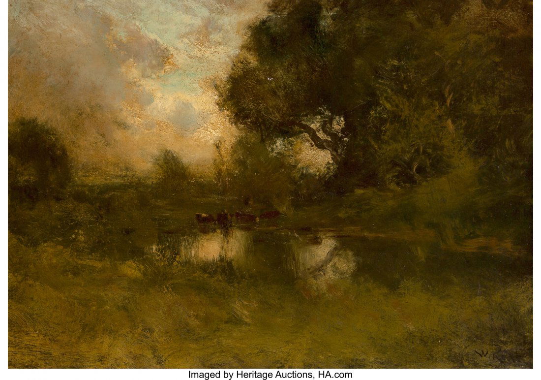 William Keith (American, 1838-1911) Napa Creek O: William Keith (American, 1838-1911) Napa Creek Oil on canvas 19 x 26 inches (48.3 x 66.0 cm) Signed lower right: W. Keith Titled and inscribed on the reverse: No 14 / Napa Creek PROVENANCE: A.B. Shoem