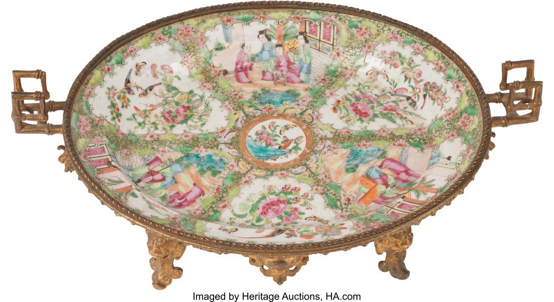 A Chinese Rose Medallion Porcelain Charger with (1 of 2)