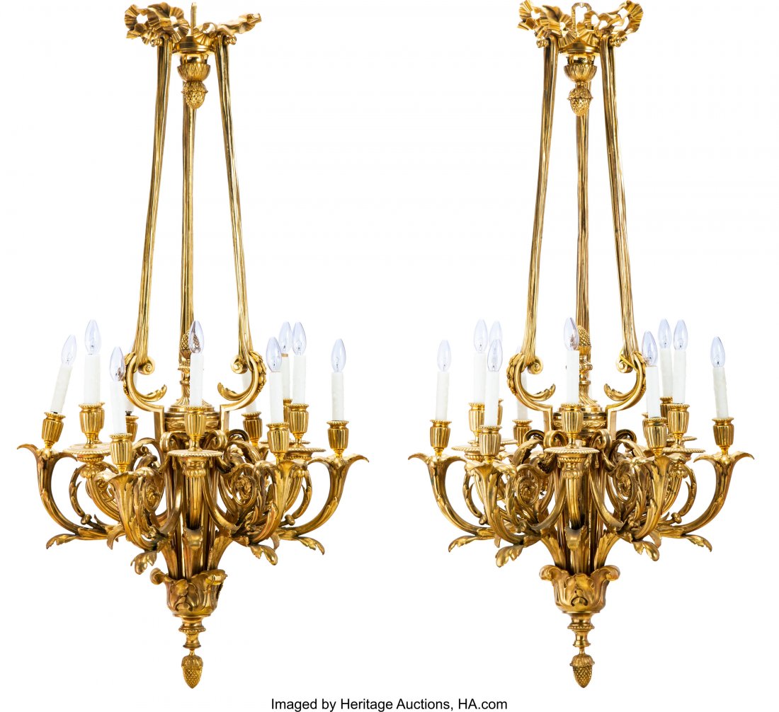 A Pair of Beaux Arts Louis XVI-Style Gilt Bronze (1 of 3)