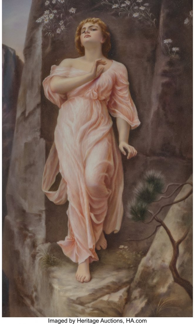 A KPM Porcelain Plaque in Carved Giltwood Frame, (1 of 4)