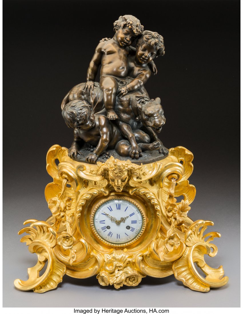 A Large Louis XV-Style Gilt and Patinated Bronze (1 of 3)