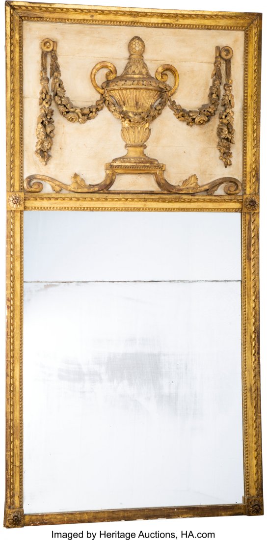 A Neoclassical Partial Gilt Carved Wood Trumeau (1 of 1)