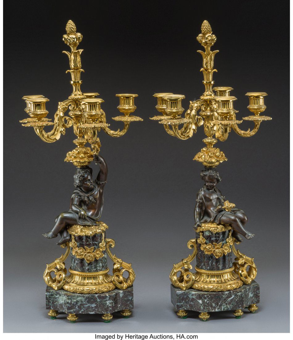 A Pair of Napoleon III Gilt and Patinated Bronze (1 of 2)