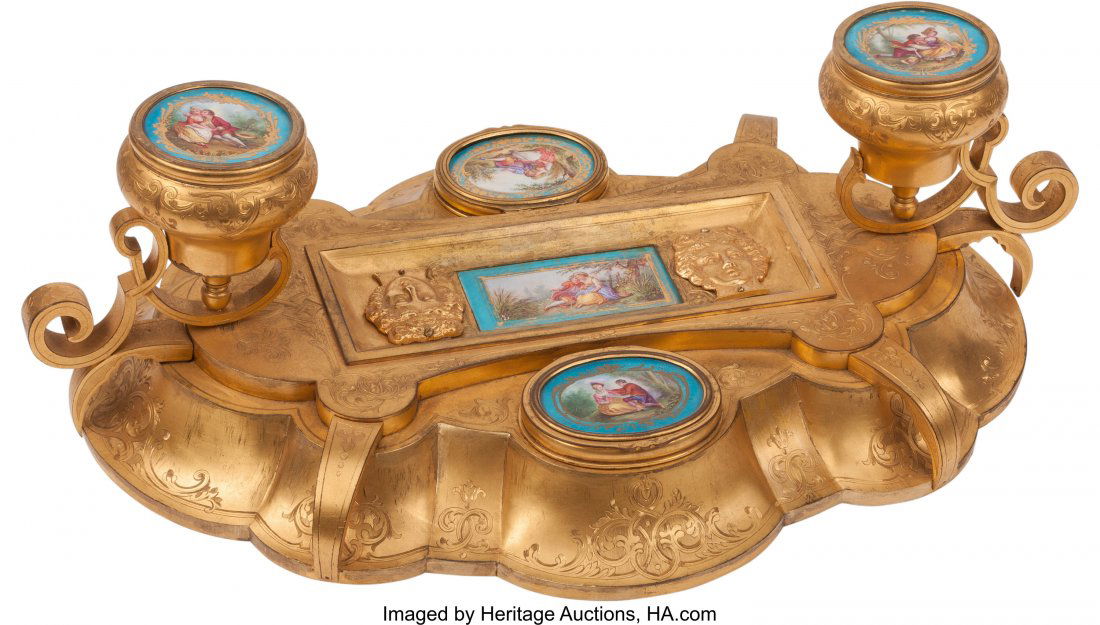 A French Beaux Arts Gilt Bronze Mounted Porcelai (1 of 2)