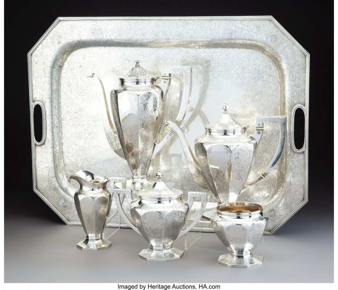 A Six-Piece Barbour Silver Co. Silver Coffee and (1 of 3)
